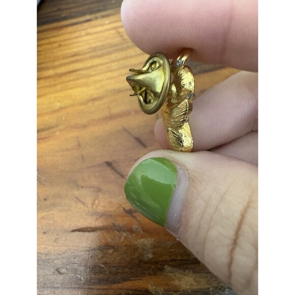 Vintage Yellow Smiley Face Angel Lapel Pin Tie Tack - Picture 5 of 5